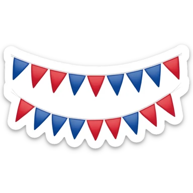 Red white and blue patriotic bunting for railing  sticker