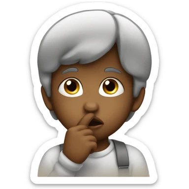 face of a little kid that doing shush with finger sticker