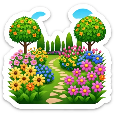 garden full of flower   sticker