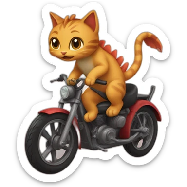 Cat ride dragons sticker