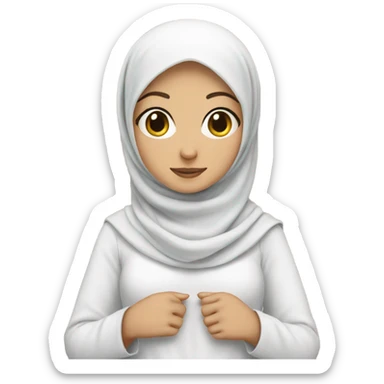 White cute girl with hijab sticker
