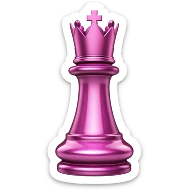 pink glitter chess piece rook sticker
