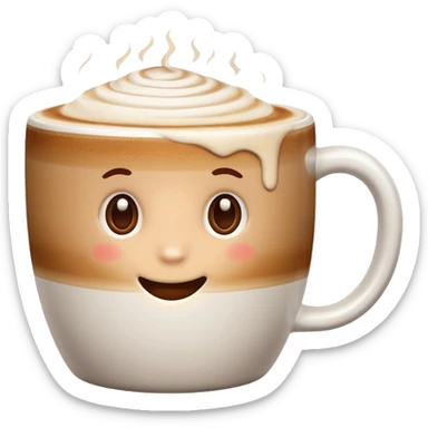 Cappuccino in giant white mug without a face on it sticker
