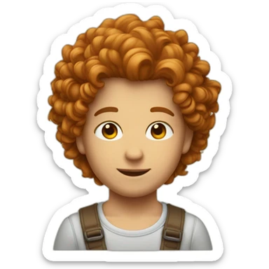 garçon roux avec cheveux bouclés sticker