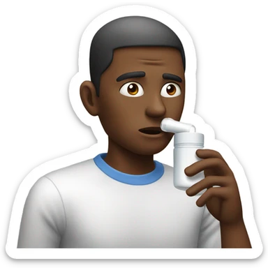 person inhaling salt sticker