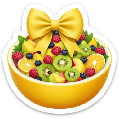 fruit salad yellow bow sticker