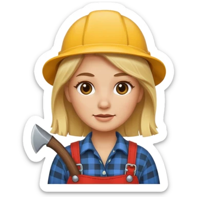 lumberjack blonde woman sticker