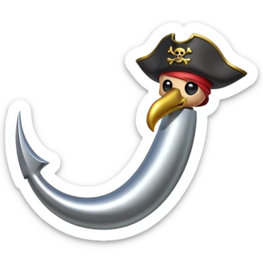 Pirate Hook, clean vector emoji, with rich details, no face on objects, white background sticker