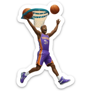 Dunking a basketball from the 3 point line sticker