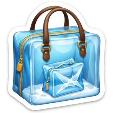 clothes and bag inside ice cube sticker