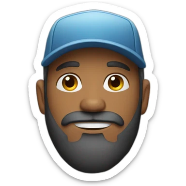 bearded man with truckers cap sticker