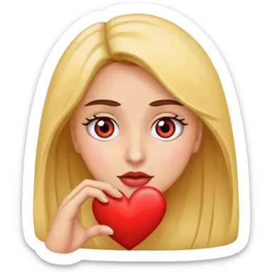 mujer con ojos saltones de corazon mirando hacia la derecha sticker