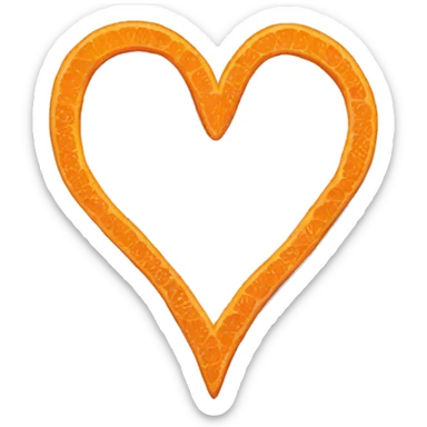 Orange heart  sticker