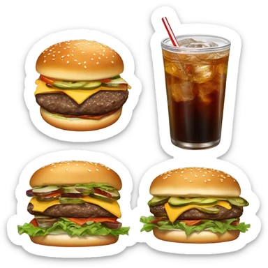 a burger pizza with a huge coke zero sticker