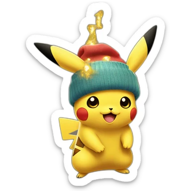 Pikachu qui fait la fête sticker