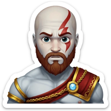 Kratos saying zeus your son has returned whit tekst sticker