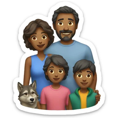 family and wolves sticker