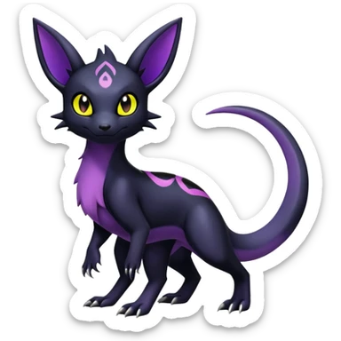 Shiny Salandit-Umbreon-Quilava-Fakémon-hybrid-creature (full body)  sticker