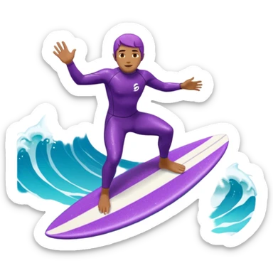 glitter surfer purple surf in wave ocean cian sticker