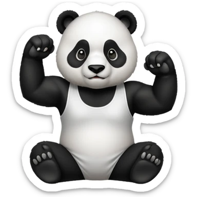 flexing panda bear with tanktop sticker
