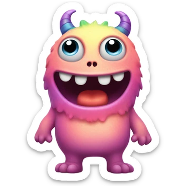 kind funny baby monster sticker
