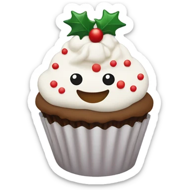 Christmas cupcake sticker