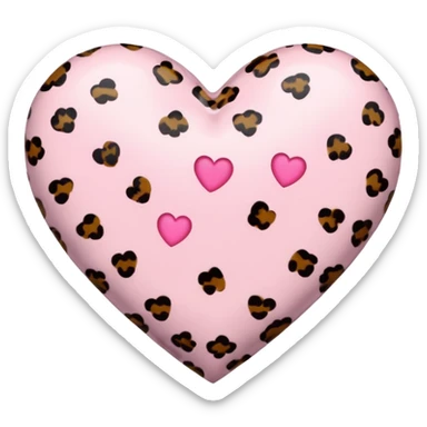 Light pink leopard print heart sticker