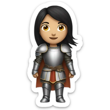 knight woman with black hair sticker