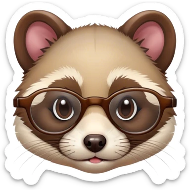 Ferret wearing glasses sticker