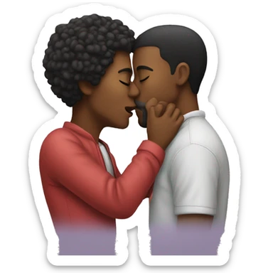 two people kissing sticker
