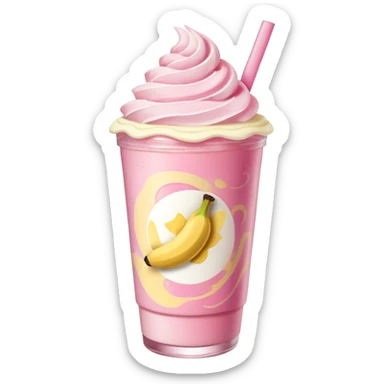 Pink Starbucks drink with banana cold foam  sticker