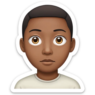 i need an chinse / asian looking worker with wide eyes e.g. stereotype chinse / japanse but with black skin  sticker