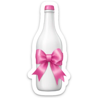 white bottle with pink ribbons sticker