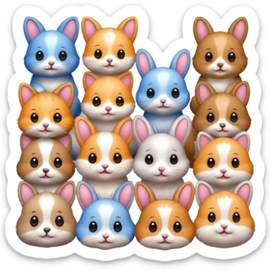 Cute animals sticker