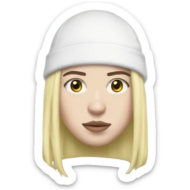 billie eilish wearing a bald cap sticker