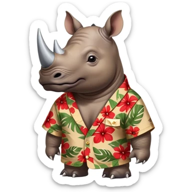  Rhino wearing a Star Wars Hawaiian shirt  sticker