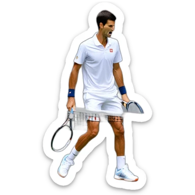 Djokovic abrazando a nadal sticker