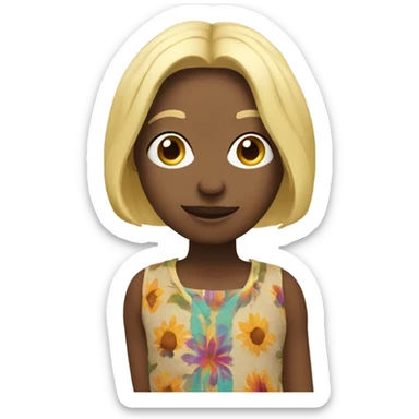 Hippie with blonde bob sticker