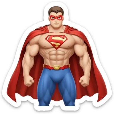Superhero character with cape and muscular build sticker