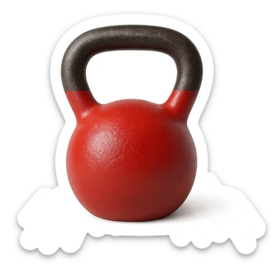 kettlebell rosso, iperrealistico 4k sticker