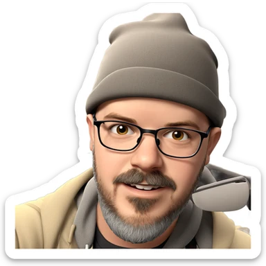 boy with glasses and beanie sticker