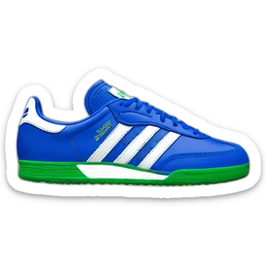Adidas samba shoes blue White green sticker