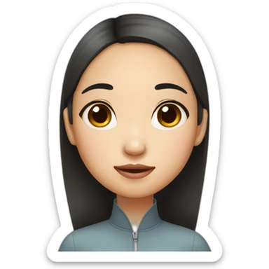 Asian girl with mole on cheek sticker