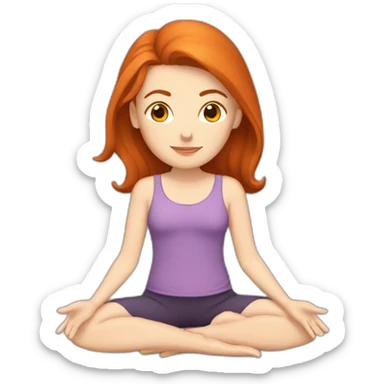 Femme rousse qui fait du yoga sticker