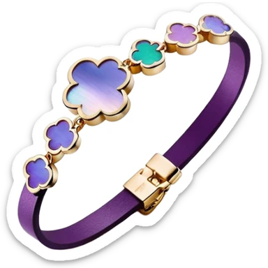 Van Cleef Vintage Alhambra bracelet in Mother of pearl purple sticker
