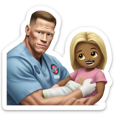 John cena visiting a kid in the hospital sticker