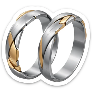 2 broken wedding ring sticker