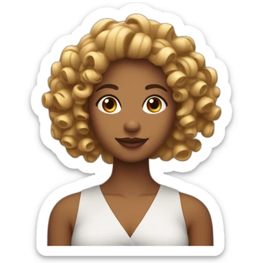 Femme qui fait du curl aux haltères sticker