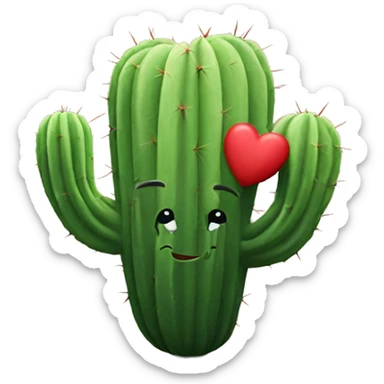 cactus in the shape of a heart sticker