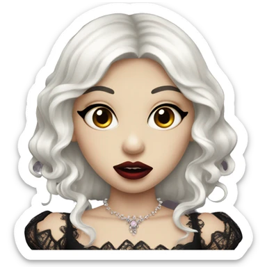vampire girl in lace with plumpy lips sticker